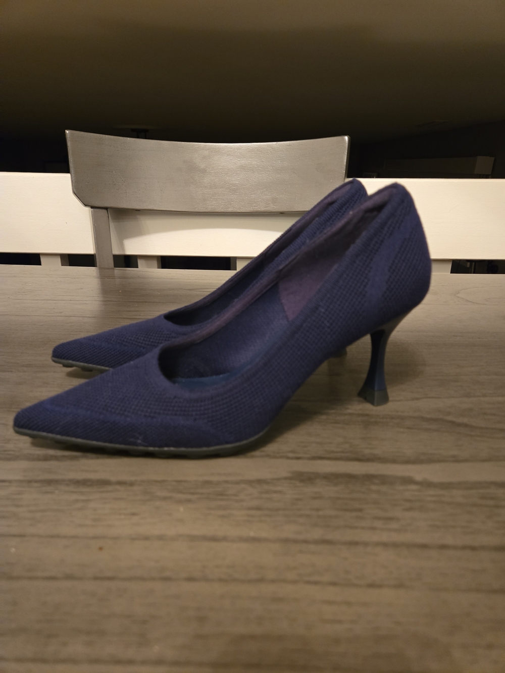 CosyIsland SoftBounce Pointed Toe Stiletto Heeled Pump Navy Blue Size 9